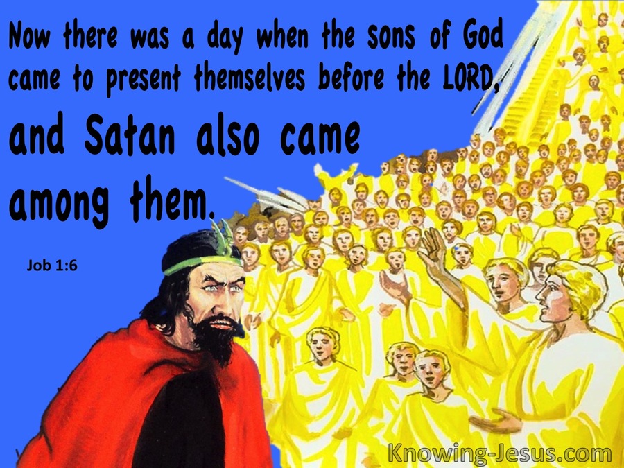 Job 1:6 Satan Came Among The Sons Of God (blue)